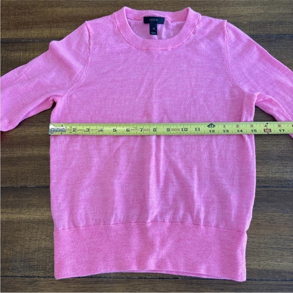 J. Crew Women's Hot Pink Merino Wool Crewneck Thin Knit Long Sleeve Size XS - Picture 7 of 11
